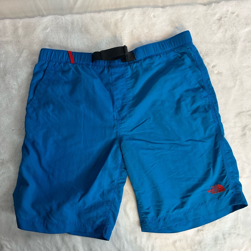 The North Face Blue Hiking Shorts Mens M Nylon Outdoor Belted - Picture 3 of 11